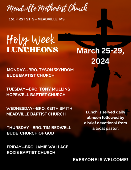 Meadville Methodist Holy Week Luncheons