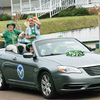 Tricia Wallace | Franklin Advocate
Members of the Mississippi Volunteer Homemakers toss trinkets to the
crowd during last week's Lions Club St. Patrick's Day Parade